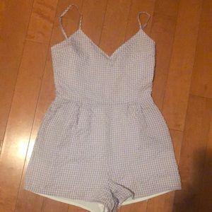 Purple Plaid Rompers